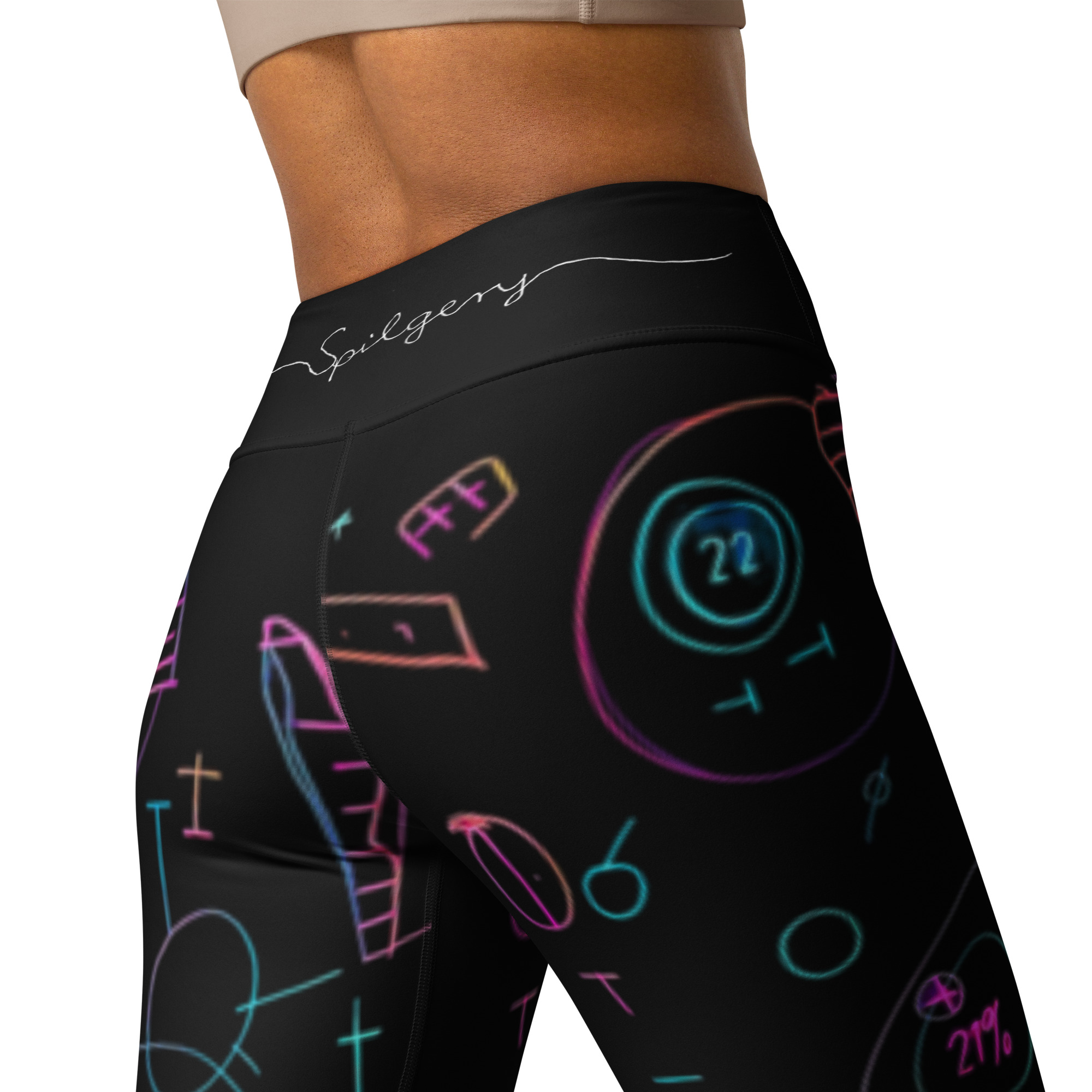 SPILGERY x OV – Yoga Leggings for Women – #1 Neon on Black - Image 3