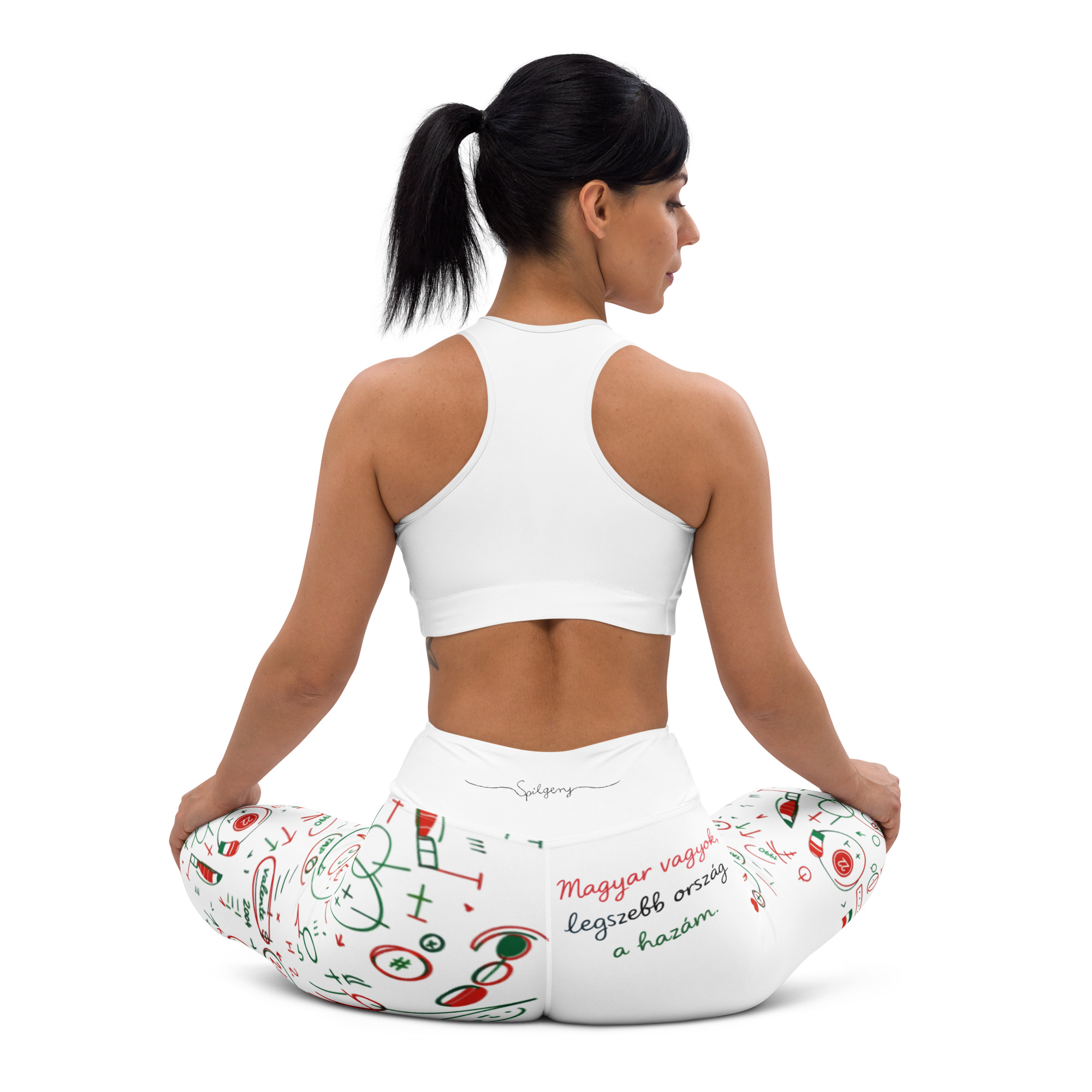 SPILGERY x OV – Yoga Leggings for Women – #3 Hungary on White - Image 4