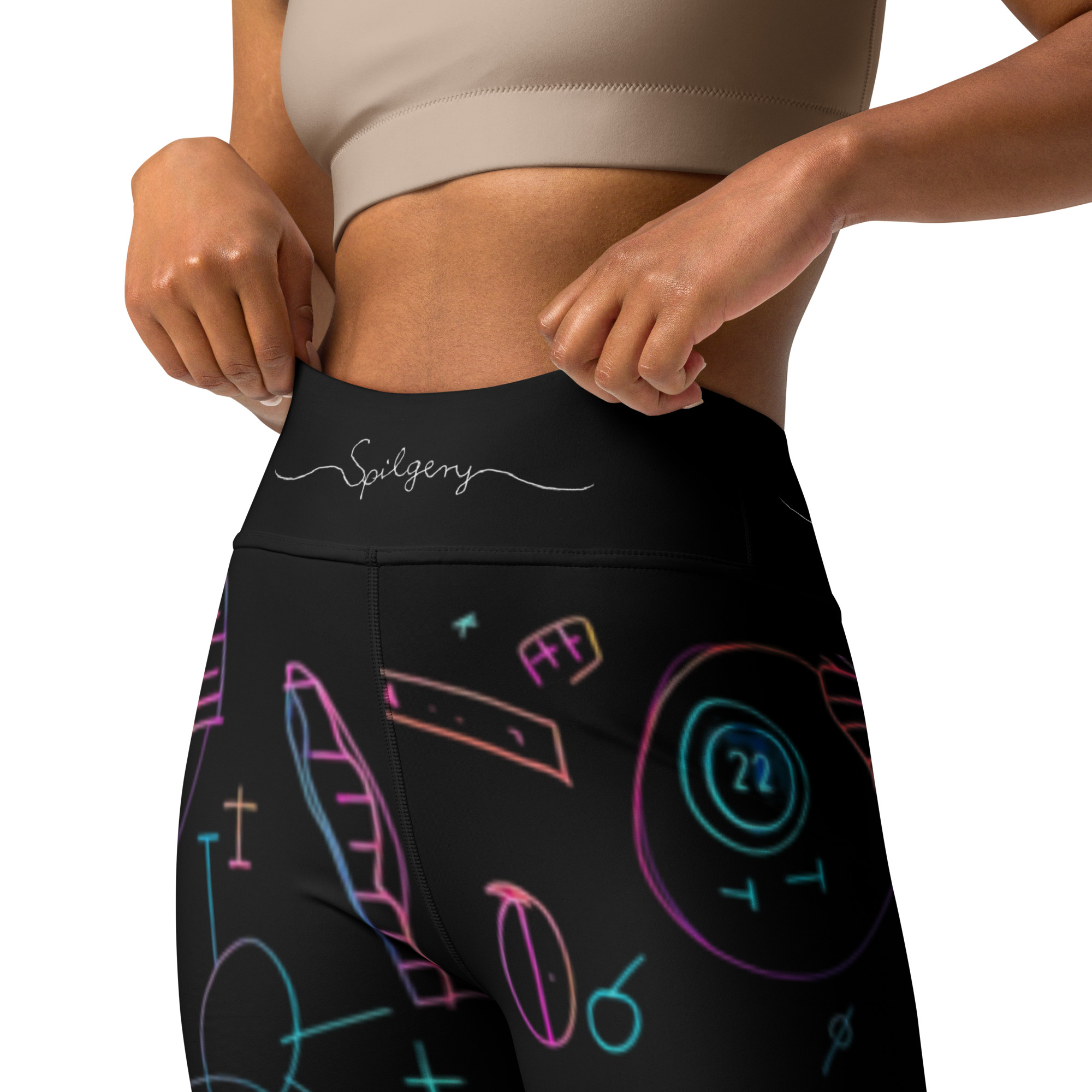 SPILGERY x OV – Yoga Leggings for Women – #1 Neon on Black - Image 2